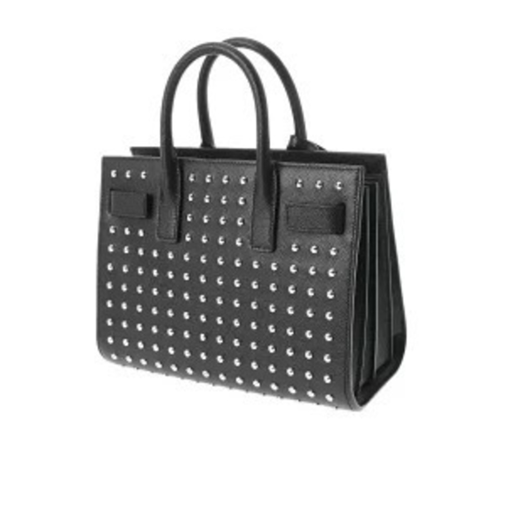 Saint Laurent Leather Jour Sac Black Studs Grain Handbag de